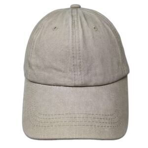 Lift Down Baseball Cap Beige One Size Solid Plain Cotton Adjustable Strap Hat